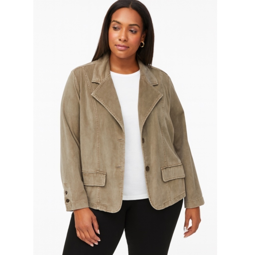 Lane Bryant Venezia Corduroy Stretch Blazer Jacket Size 26/28